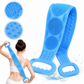 Silicone Body Back Scrubber Belt – Double-Sided Bath & Body Exfoliating Scrubber (Set of 2, Multicolor)