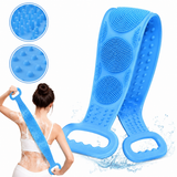 Silicone Body Back Scrubber Belt – Double-Sided Bath & Body Exfoliating Scrubber (Set of 2, Multicolor)
