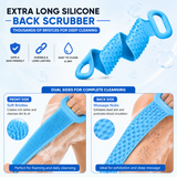 Silicone Body Back Scrubber Belt – Double-Sided Bath & Body Exfoliating Scrubber (Set of 2, Multicolor)
